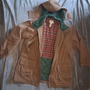 VTG 90s LL Bean Baxter State Parka Jacket Trapper Coat Hat Barn Jacket Plaid XL